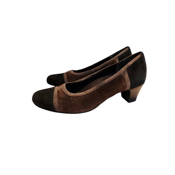Munro American Jillian Black & Brown Colorblock Suede Pump, 8.5 - Picture 2 of 9